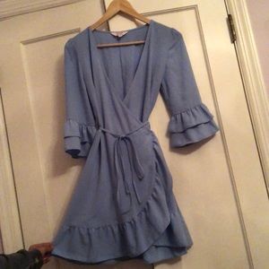 Light Blue Wrap Dress